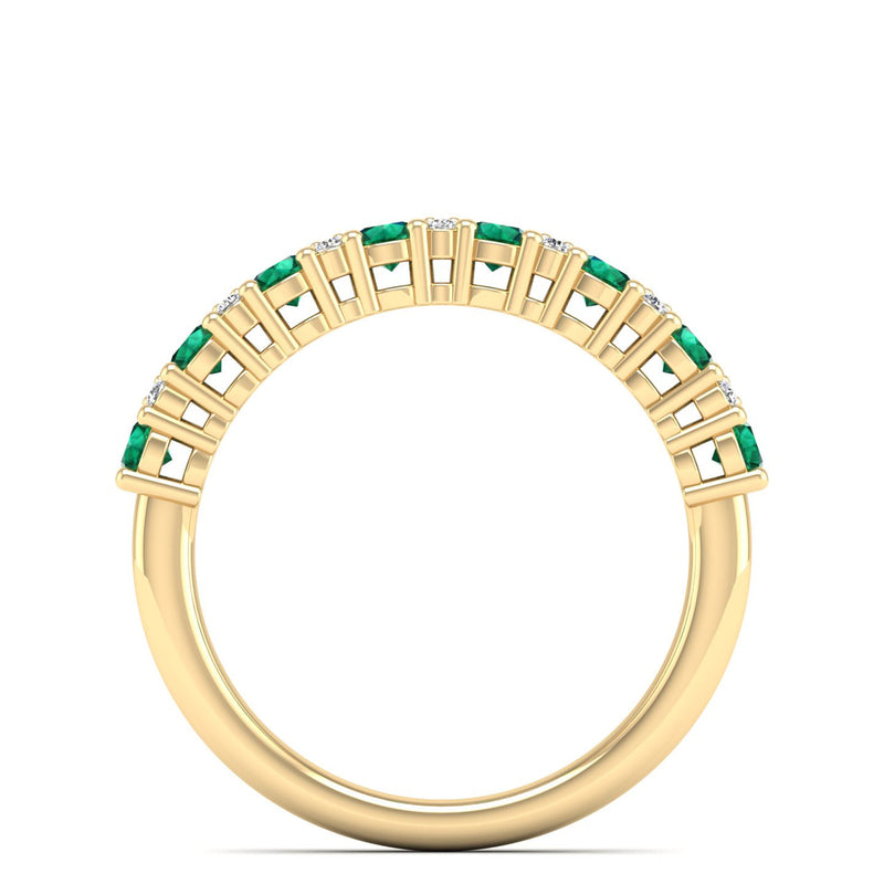 14K Yellow Gold - Emerald