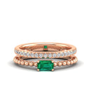 14K Rose Gold - Emerald