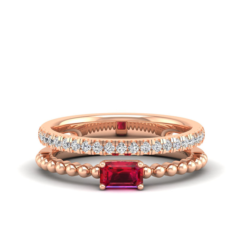 14K Rose Gold - Ruby