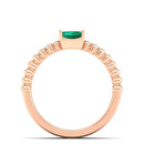 14K Rose Gold - Emerald