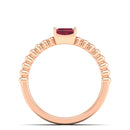 14K Rose Gold - Ruby