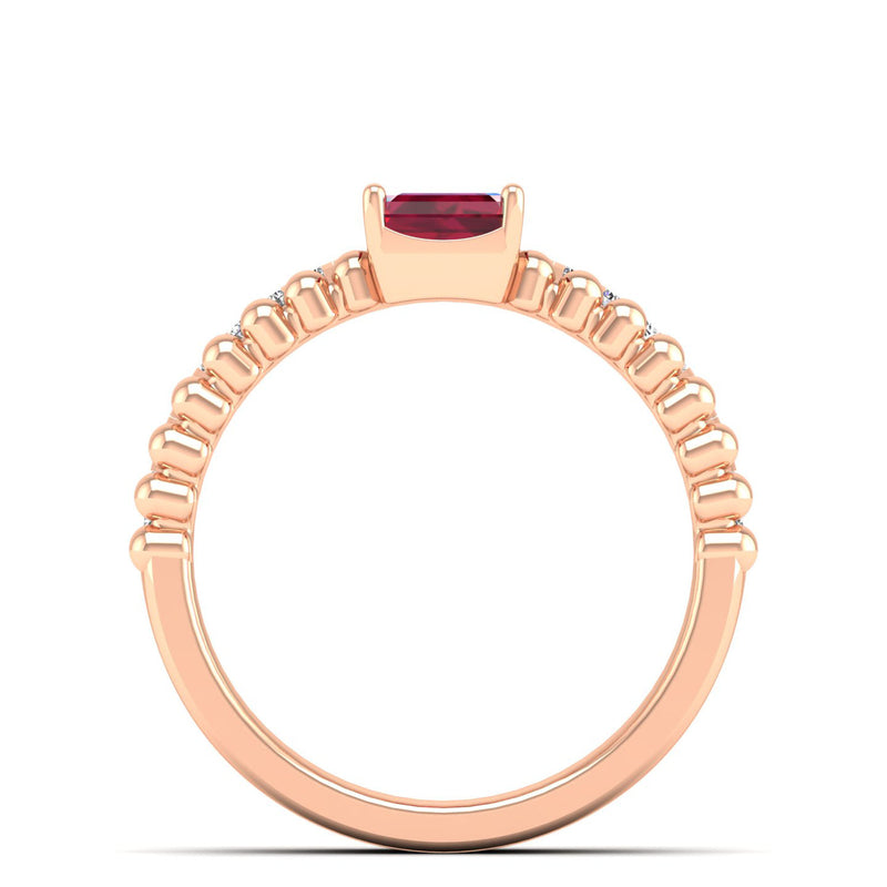 14K Rose Gold - Ruby