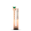 14K Rose Gold - Emerald