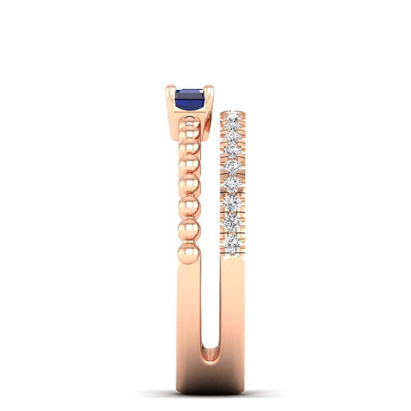 14K Rose Gold - Sapphire