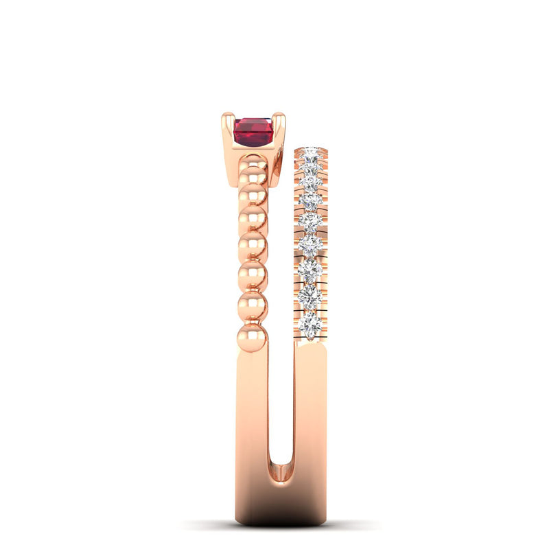 14K Rose Gold - Ruby