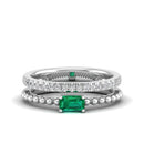14K White Gold - Emerald
