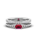 14K White Gold - Ruby