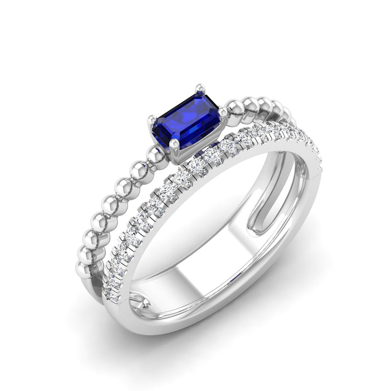14K White Gold - Sapphire