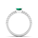 14K White Gold - Emerald