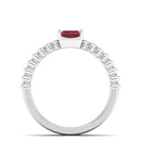 14K White Gold - Ruby
