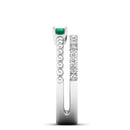 14K White Gold - Emerald