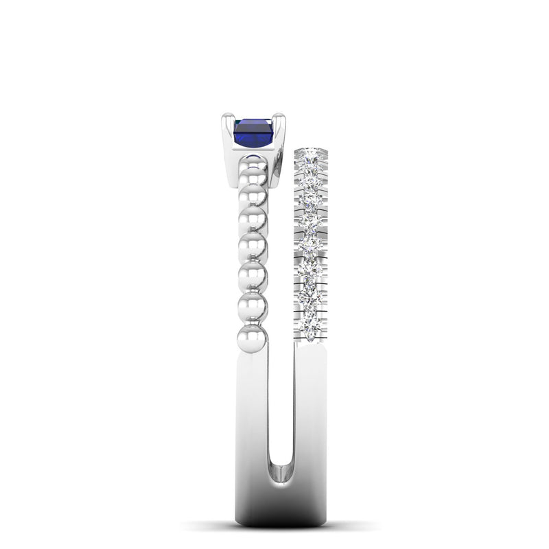 14K White Gold - Sapphire