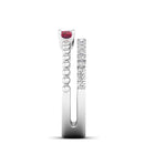 14K White Gold - Ruby