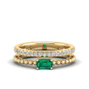 14K Yellow Gold - Emerald