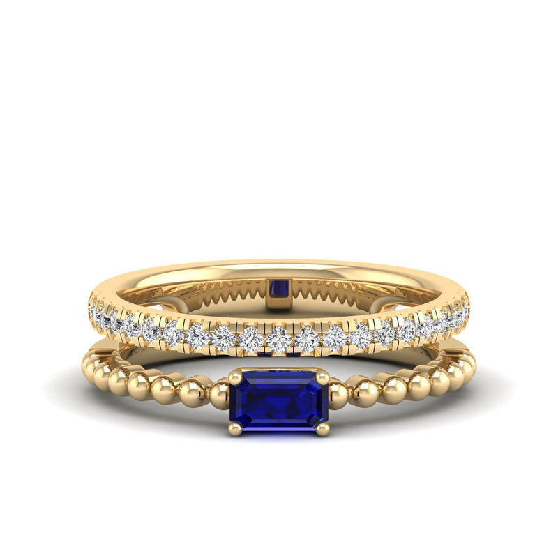 14K Yellow Gold - Sapphire