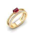 14K Yellow Gold - Ruby