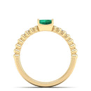 14K Yellow Gold - Emerald