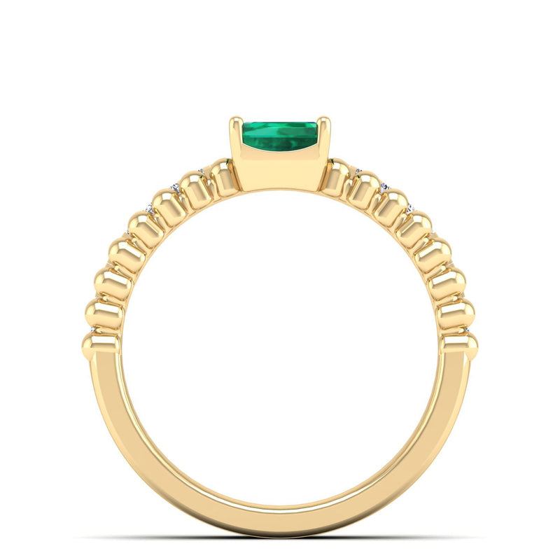 14K Yellow Gold - Emerald