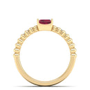 14K Yellow Gold - Ruby