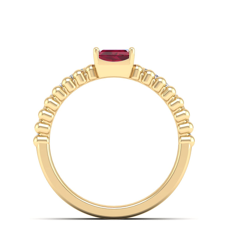 14K Yellow Gold - Ruby