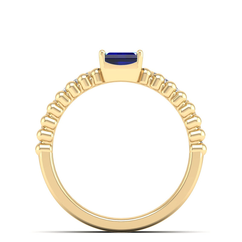 14K Yellow Gold - Sapphire