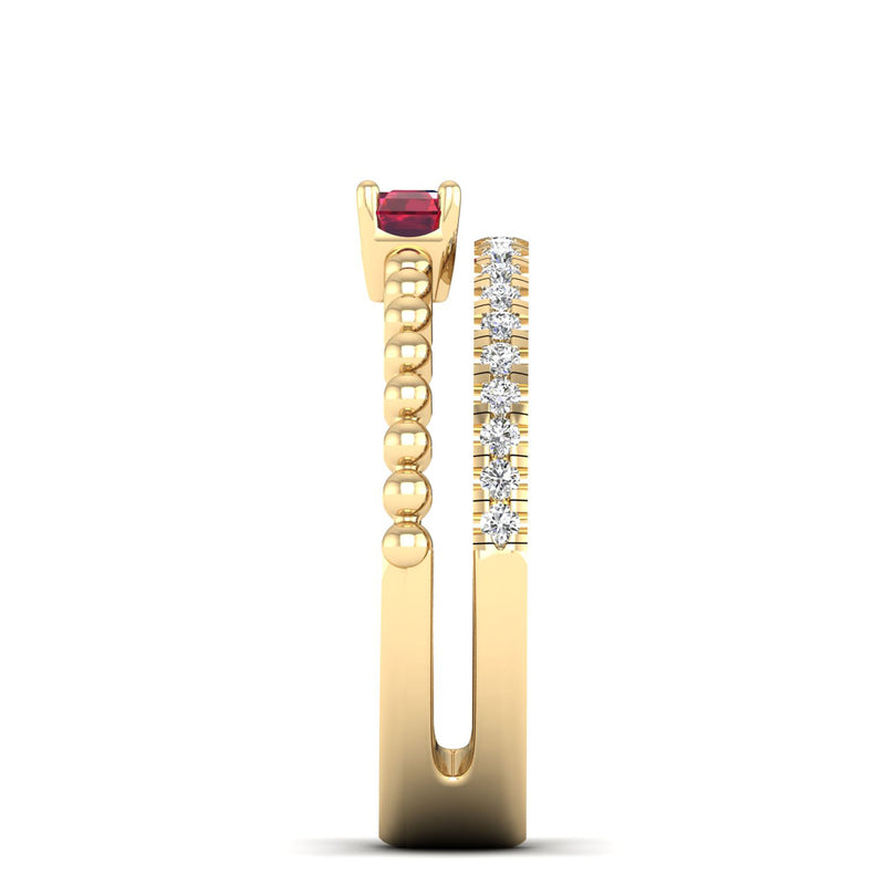 14K Yellow Gold - Ruby