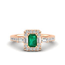 14K Rose Gold - Emerald