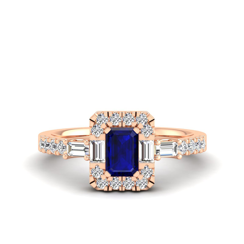 14K Rose Gold - Sapphire