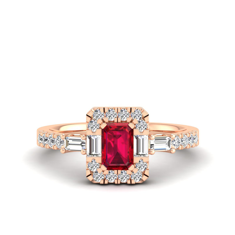 14K Rose Gold - Ruby