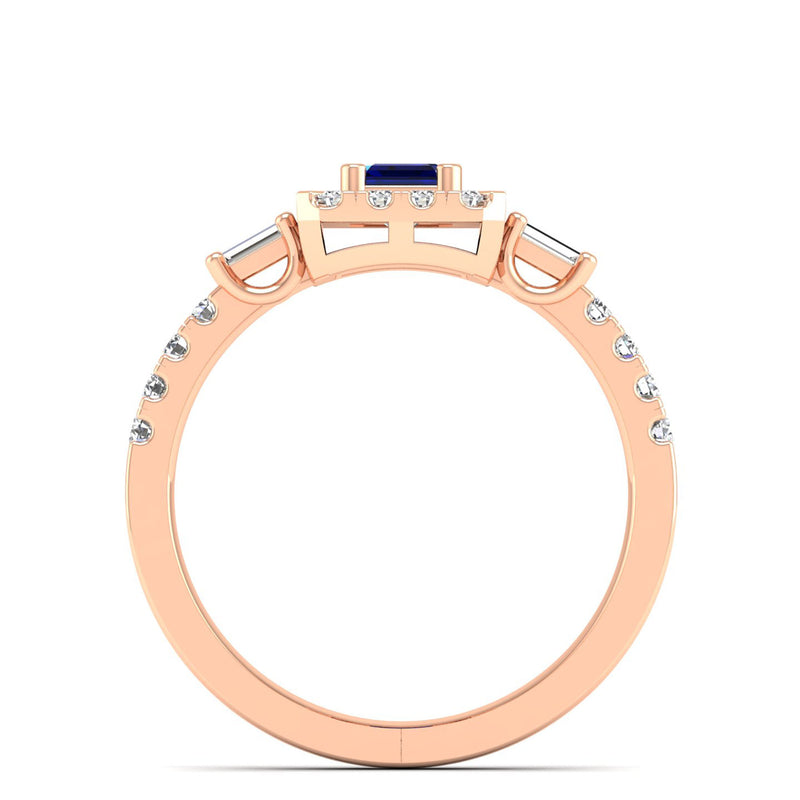 14K Rose Gold - Sapphire