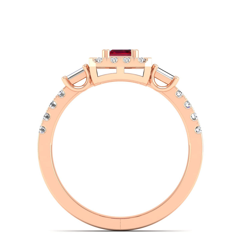 14K Rose Gold - Ruby