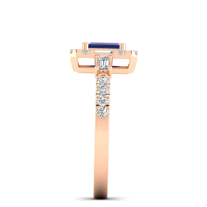 14K Rose Gold - Sapphire