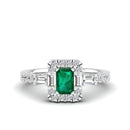 14K White Gold - Emerald