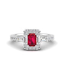 14K White Gold - Ruby