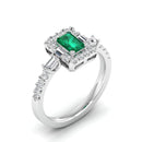 14K White Gold - Emerald