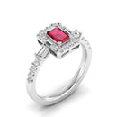 14K White Gold - Ruby