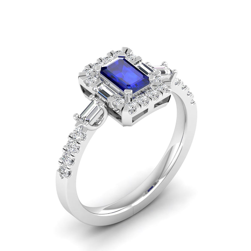 14K White Gold - Sapphire