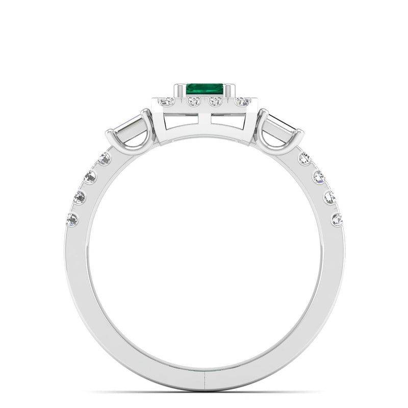 14K White Gold - Emerald