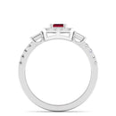 14K White Gold - Ruby