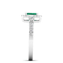 14K White Gold - Emerald