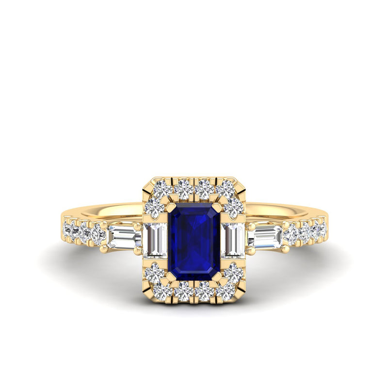 14K Yellow Gold - Sapphire