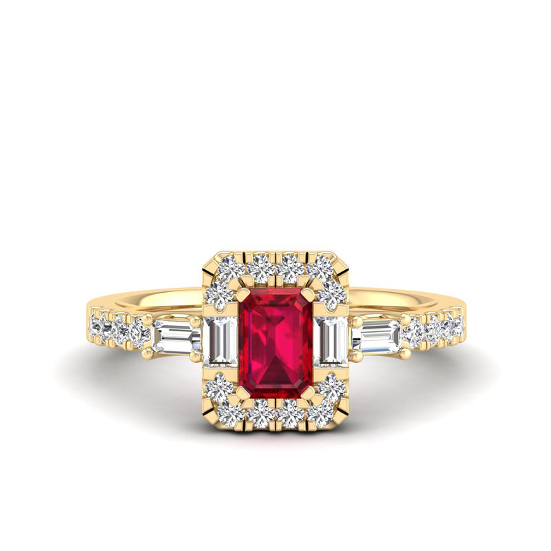 14K Yellow Gold - Ruby