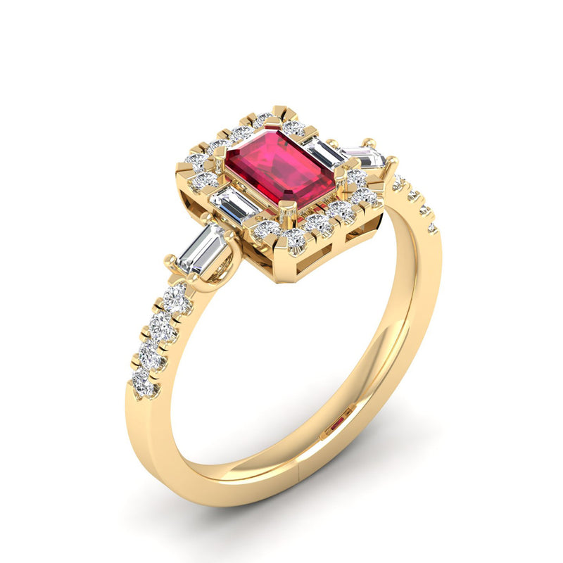 14K Yellow Gold - Ruby