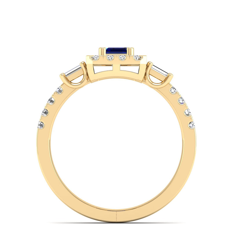 14K Yellow Gold - Sapphire