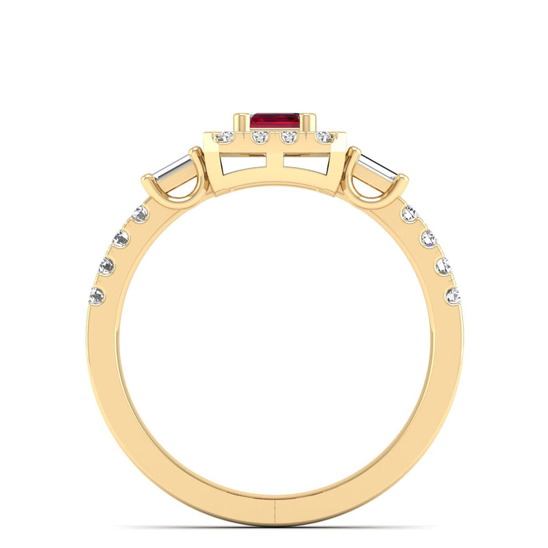 14K Yellow Gold - Ruby