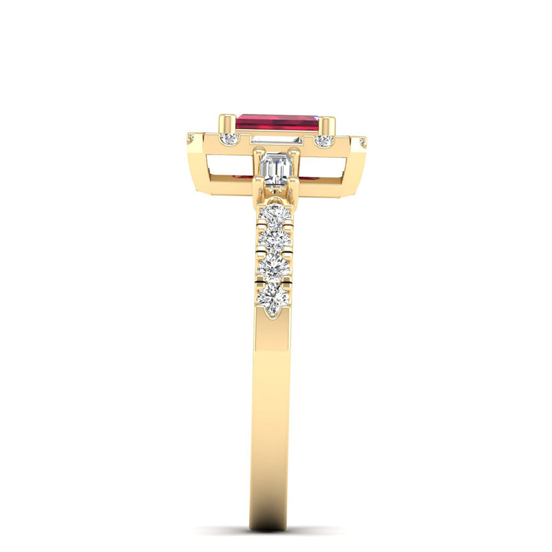 14K Yellow Gold - Ruby