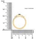Emerald Cut Gemstone with Round and Baguette Diamond Ring
