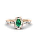 14K Rose Gold - Emerald