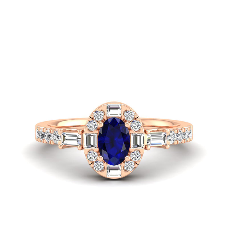 14K Rose Gold - Sapphire