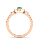 14K Rose Gold - Emerald